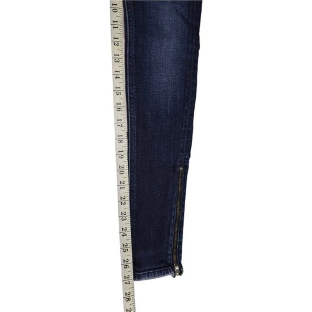 Rag & Bone Kensington Moto‎ Skinny Jeans Dark Indigo Ankle Zip W1522K520ND Sz 25 - Picture 10 of 13